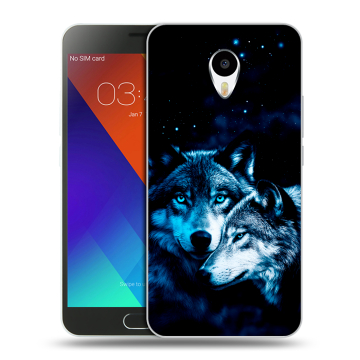 Пластиковый чехол на Meizu M3 Note с принтом Волки Пластиковый чехол на Meizu M3 Note с принтом Волки