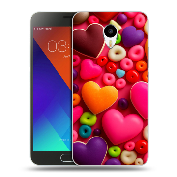 Пластиковый чехол на Meizu M3 Note с принтом Сердечки Пластиковый чехол на Meizu M3 Note с принтом Сердечки