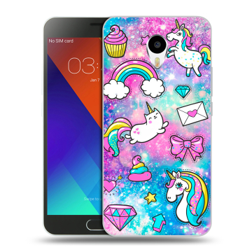 Пластиковый чехол на Meizu M3 Note с принтом Единороги