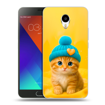 Пластиковый чехол на Meizu M3 Note с принтом Котенок в шапке Пластиковый чехол на Meizu M3 Note с принтом Котенок в шапке