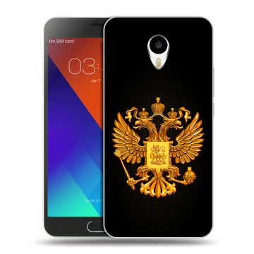 Пластиковый чехол на Meizu M3 Note с принтом Герб России желтый Пластиковый чехол на Meizu M3 Note с принтом Герб России желтый