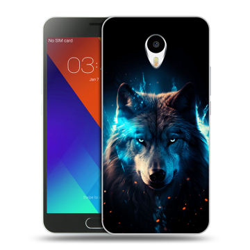 Пластиковый чехол на Meizu M3 Note с принтом Волк ночной