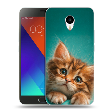 Пластиковый чехол на Meizu M3 Note с принтом котенок Пластиковый чехол на Meizu M3 Note с принтом котенок