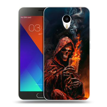 Пластиковый чехол на Meizu M3 Note с принтом Скелет и карты Пластиковый чехол на Meizu M3 Note с принтом Скелет и карты