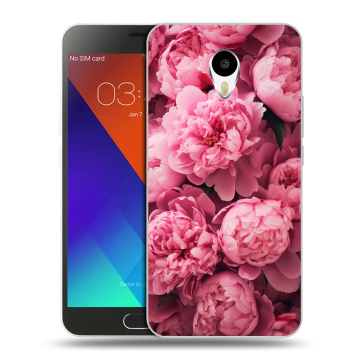 Пластиковый чехол на Meizu M3 Note с принтом цветы пионы Пластиковый чехол на Meizu M3 Note с принтом цветы пионы