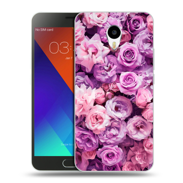Пластиковый чехол на Meizu M3 Note с принтом лавандовые розы