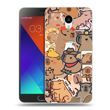 Пластиковый чехол на Meizu M3 Note с принтом капибара Пластиковый чехол на Meizu M3 Note с принтом капибара