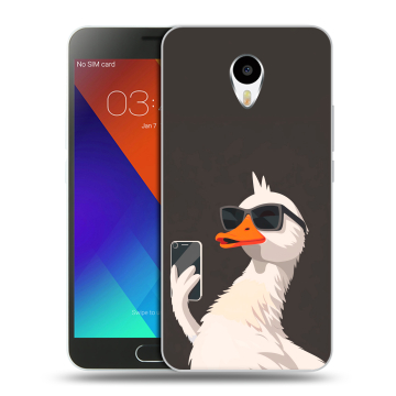 Пластиковый чехол на Meizu M3 Note с принтом утка в очках Пластиковый чехол на Meizu M3 Note с принтом утка в очках