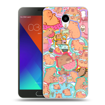 Пластиковый чехол на Meizu M3 Note с принтом капибары Пластиковый чехол на Meizu M3 Note с принтом капибары
