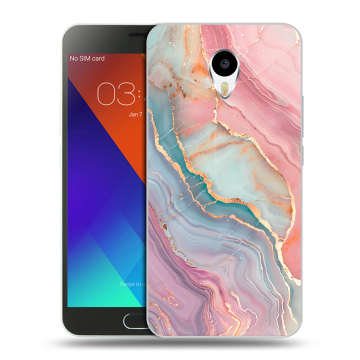 Пластиковый чехол на Meizu M3 Note с принтом розовый мрамор Пластиковый чехол на Meizu M3 Note с принтом розовый мрамор