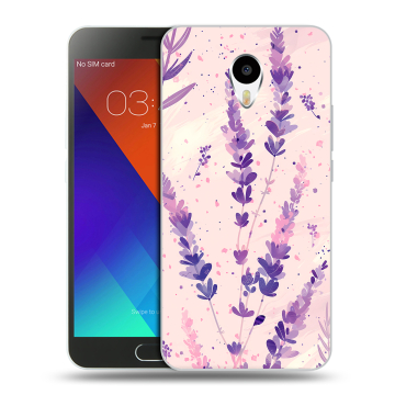 Пластиковый чехол на Meizu M3 Note с принтом цветы лаванда Пластиковый чехол на Meizu M3 Note с принтом цветы лаванда
