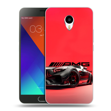 Пластиковый чехол на Meizu M3 Note с принтом Мерседес Mercedes AMG