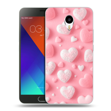 Пластиковый чехол на Meizu M3 Note с принтом Сердечки Пластиковый чехол на Meizu M3 Note с принтом Сердечки