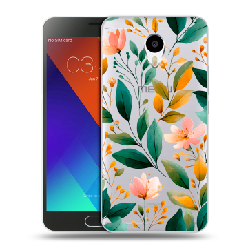 Пластиковый чехол на Meizu M3 Note с принтом Цветы паттерн
