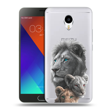 Пластиковый чехол на Meizu M3 Note с принтом Львы