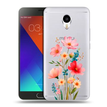 Пластиковый чехол на Meizu M3 Note с принтом Цветы