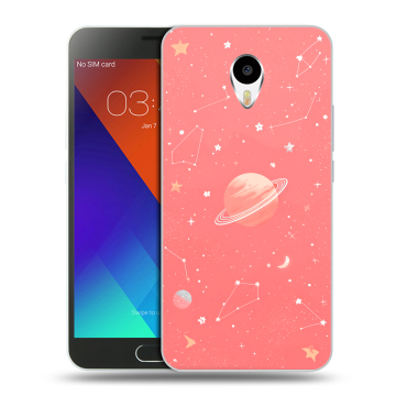Пластиковый чехол на Meizu M3 Note с принтом Розовый космос