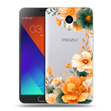 Пластиковый чехол на Meizu M3 Note с принтом Цветы принт