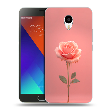 Пластиковый чехол на Meizu M3 Note с принтом Розовая роза