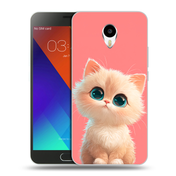 Пластиковый чехол на Meizu M3 Note с принтом Розовый котенок