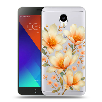 Пластиковый чехол на Meizu M3 Note с принтом Цветы
