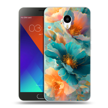 Пластиковый чехол на Meizu M3 Note с принтом Цветы