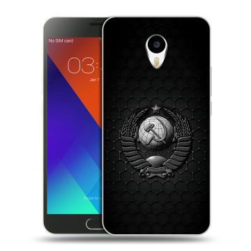 Пластиковый чехол на Meizu M3 Note с принтом Герб Флаг СССР