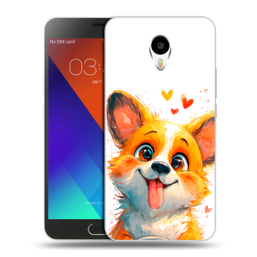 Пластиковый чехол на Meizu M3 Note с принтом корги Пластиковый чехол на Meizu M3 Note с принтом корги