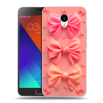 Пластиковый чехол на Meizu M3 Note с принтом Розовые бантики Пластиковый чехол на Meizu M3 Note с принтом Розовые бантики
