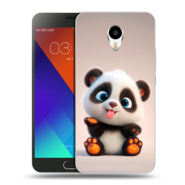 Пластиковый чехол на Meizu M3 Note с принтом милая панда Пластиковый чехол на Meizu M3 Note с принтом милая панда