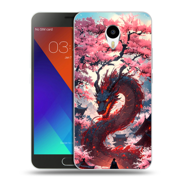 Пластиковый чехол на Meizu M3 Note с принтом Дракон Японский Пластиковый чехол на Meizu M3 Note с принтом Дракон Японский