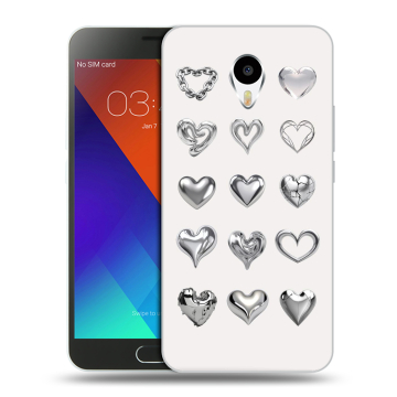 Пластиковый чехол на Meizu M3 Note с принтом Y2K сердечки Пластиковый чехол на Meizu M3 Note с принтом Y2K сердечки