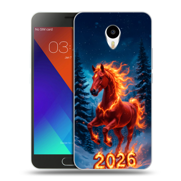 Пластиковый чехол на Meizu M3 Note с принтом Новый год коня Пластиковый чехол на Meizu M3 Note с принтом Новый год коня