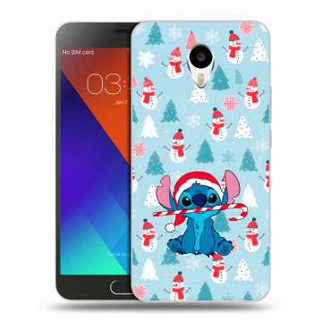 Пластиковый чехол на Meizu M3 Note с принтом Стич Новый год