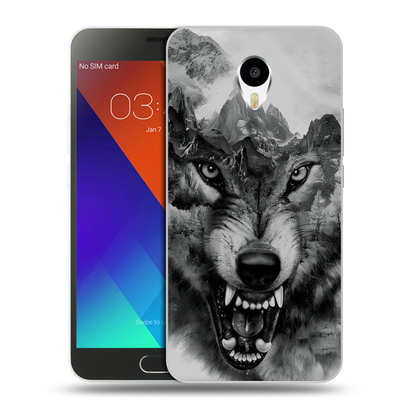 Пластиковый чехол на Meizu M3 Note с принтом Волк Пластиковый чехол на Meizu M3 Note с принтом Волк