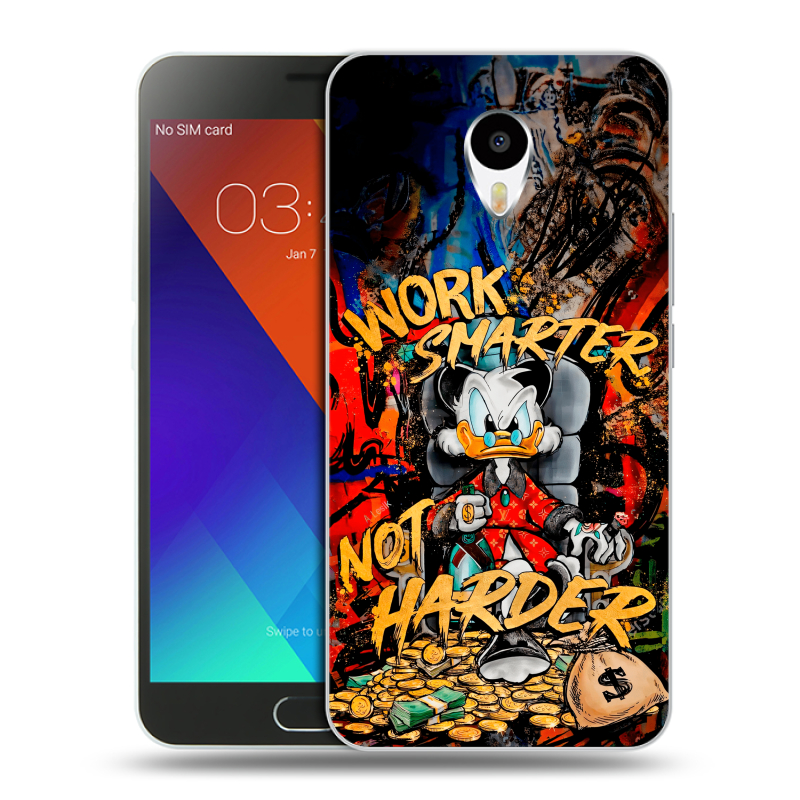 Пластиковый чехол на Meizu M3 Note с принтом Дональд Дак Деньги Пластиковый чехол на Meizu M3 Note с принтом Дональд Дак Деньги