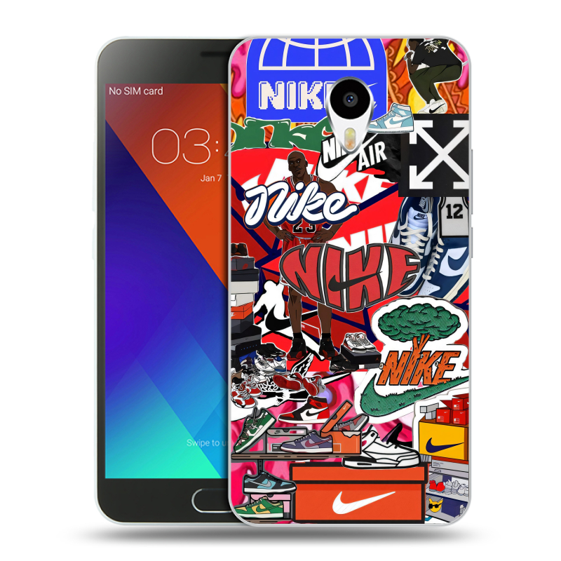 Пластиковый чехол на Meizu M3 Note с принтом Найк Nike яркий Пластиковый чехол на Meizu M3 Note с принтом Найк Nike яркий