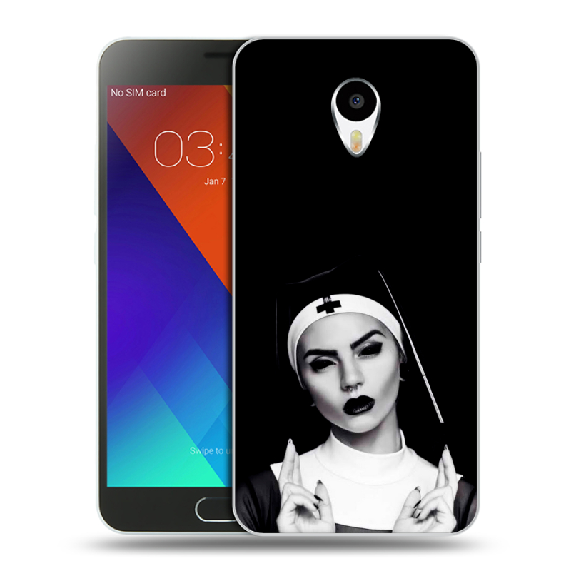 Пластиковый чехол на Meizu M3 Note с принтом монашка Пластиковый чехол на Meizu M3 Note с принтом монашка