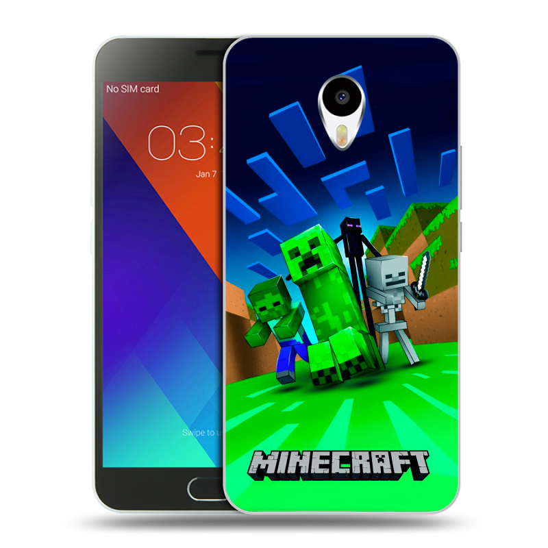 Пластиковый чехол на Meizu M3 Note с принтом Майнкрафт Пластиковый чехол на Meizu M3 Note с принтом Майнкрафт