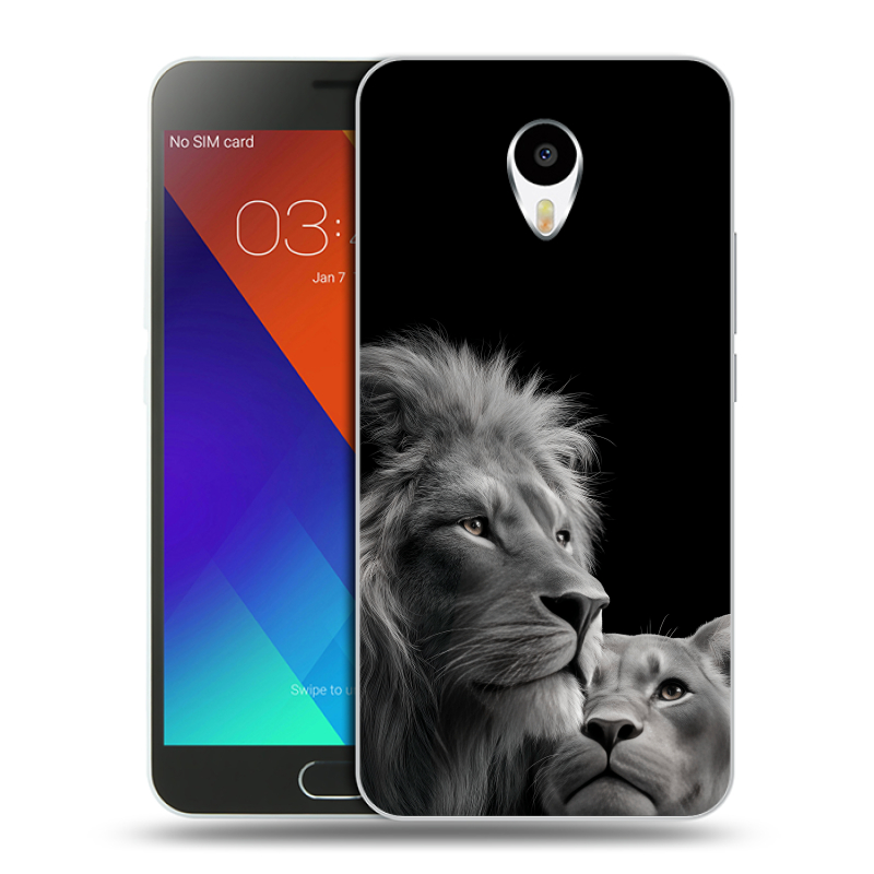 Пластиковый чехол на Meizu M3 Note с принтом Лев кошки Пластиковый чехол на Meizu M3 Note с принтом Лев кошки