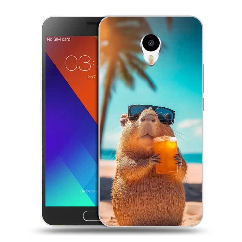 Пластиковый чехол на Meizu M3 Note с принтом Капибара Пластиковый чехол на Meizu M3 Note с принтом Капибара