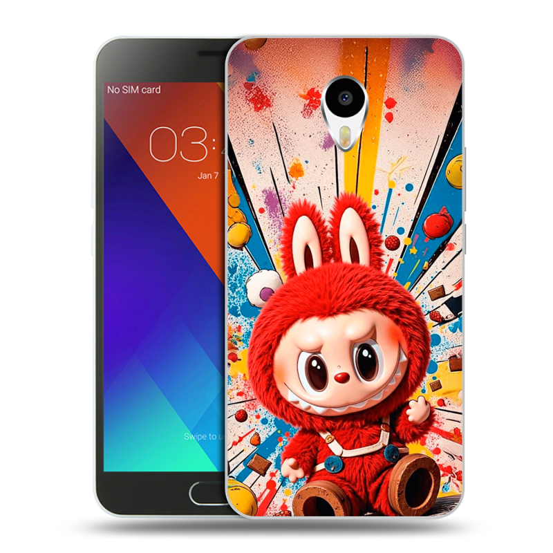 Пластиковый чехол на Meizu M3 Note с принтом Labubu Лабубу Пластиковый чехол на Meizu M3 Note с принтом Labubu Лабубу