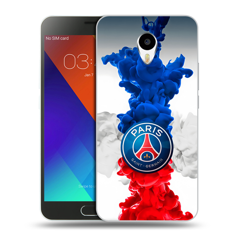 Пластиковый чехол на Meizu M3 Note с принтом PSG ПСЖ Пластиковый чехол на Meizu M3 Note с принтом PSG ПСЖ