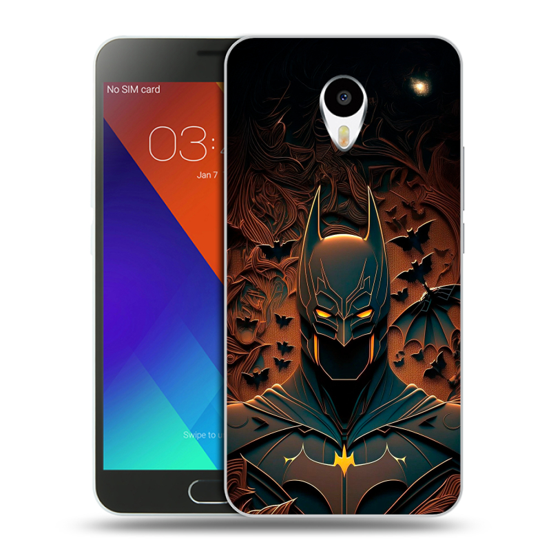 Пластиковый чехол на Meizu M3 Note с принтом Batman Бэтмен Пластиковый чехол на Meizu M3 Note с принтом Batman Бэтмен