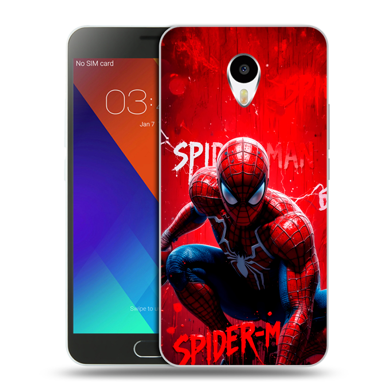 Пластиковый чехол на Meizu M3 Note с принтом Spiderman Человек паук Пластиковый чехол на Meizu M3 Note с принтом Spiderman Человек паук