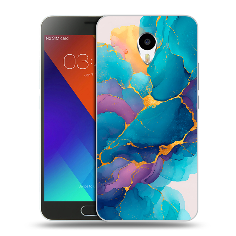 Пластиковый чехол на Meizu M3 Note с принтом Мрамор блестки Пластиковый чехол на Meizu M3 Note с принтом Мрамор блестки