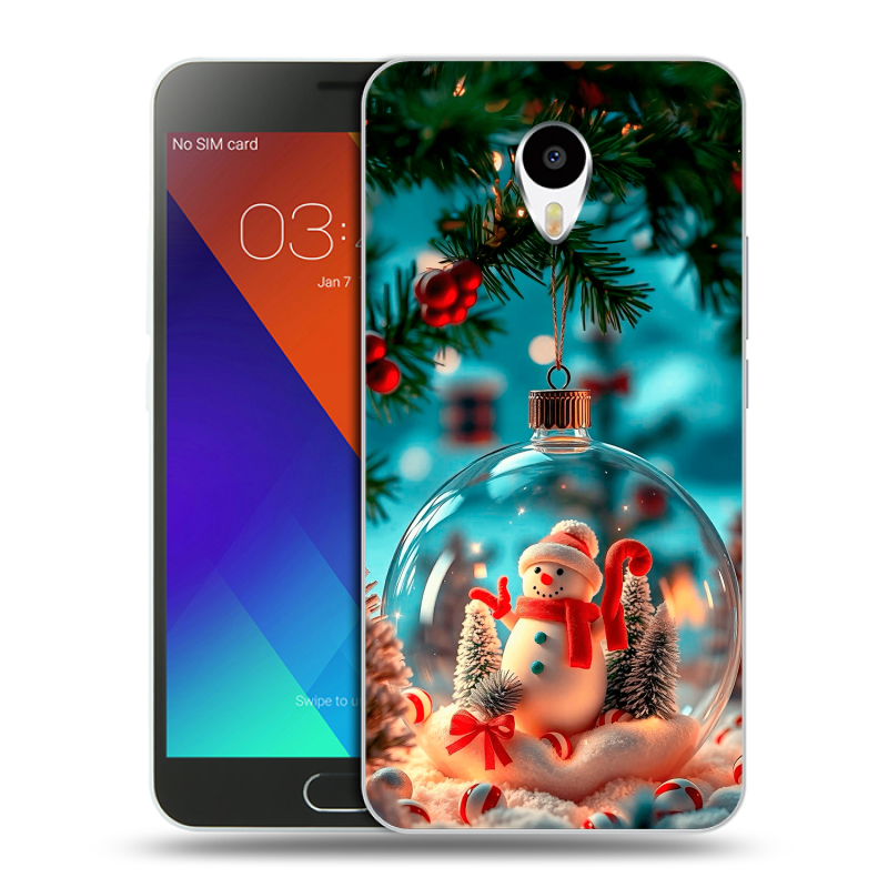 Пластиковый чехол на Meizu M3 Note с принтом Новый год Пластиковый чехол на Meizu M3 Note с принтом Новый год