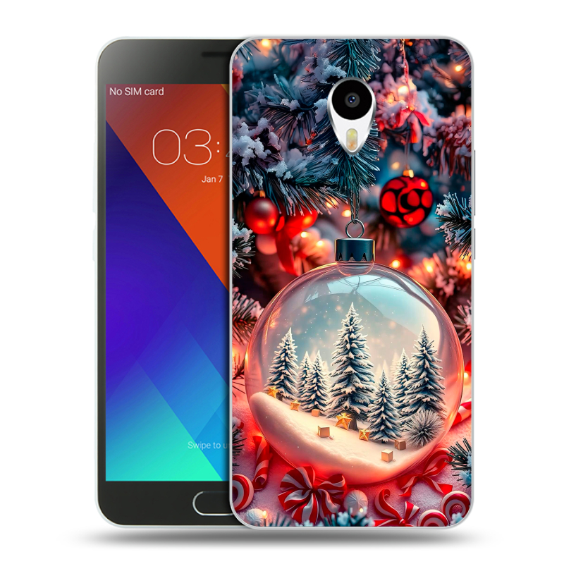 Пластиковый чехол на Meizu M3 Note с принтом Новый год Пластиковый чехол на Meizu M3 Note с принтом Новый год