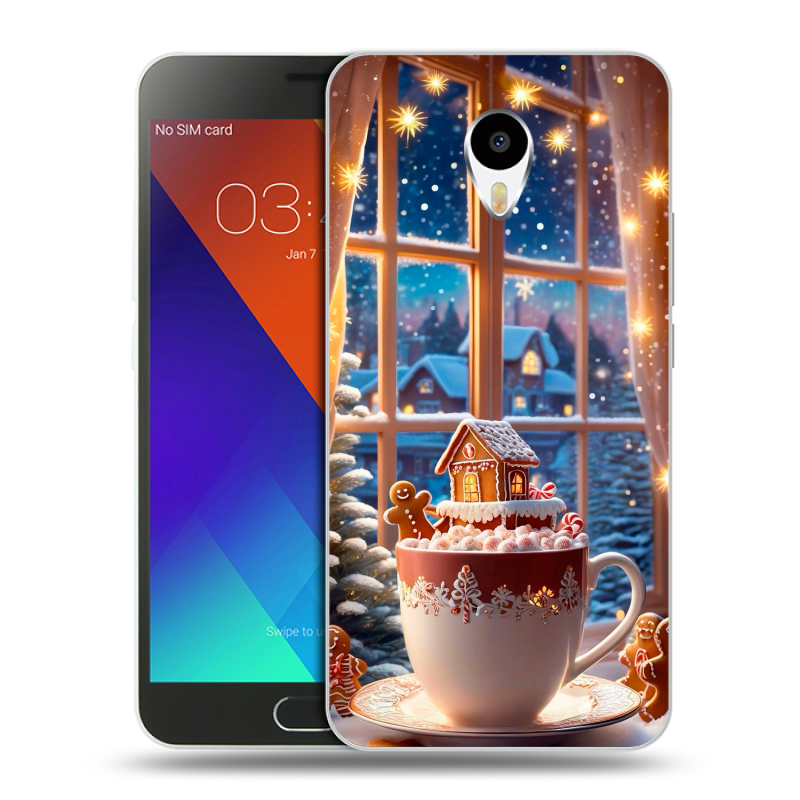 Пластиковый чехол на Meizu M3 Note с принтом Новый год Пластиковый чехол на Meizu M3 Note с принтом Новый год