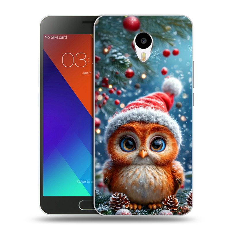 Пластиковый чехол на Meizu M3 Note с принтом Новый год Пластиковый чехол на Meizu M3 Note с принтом Новый год